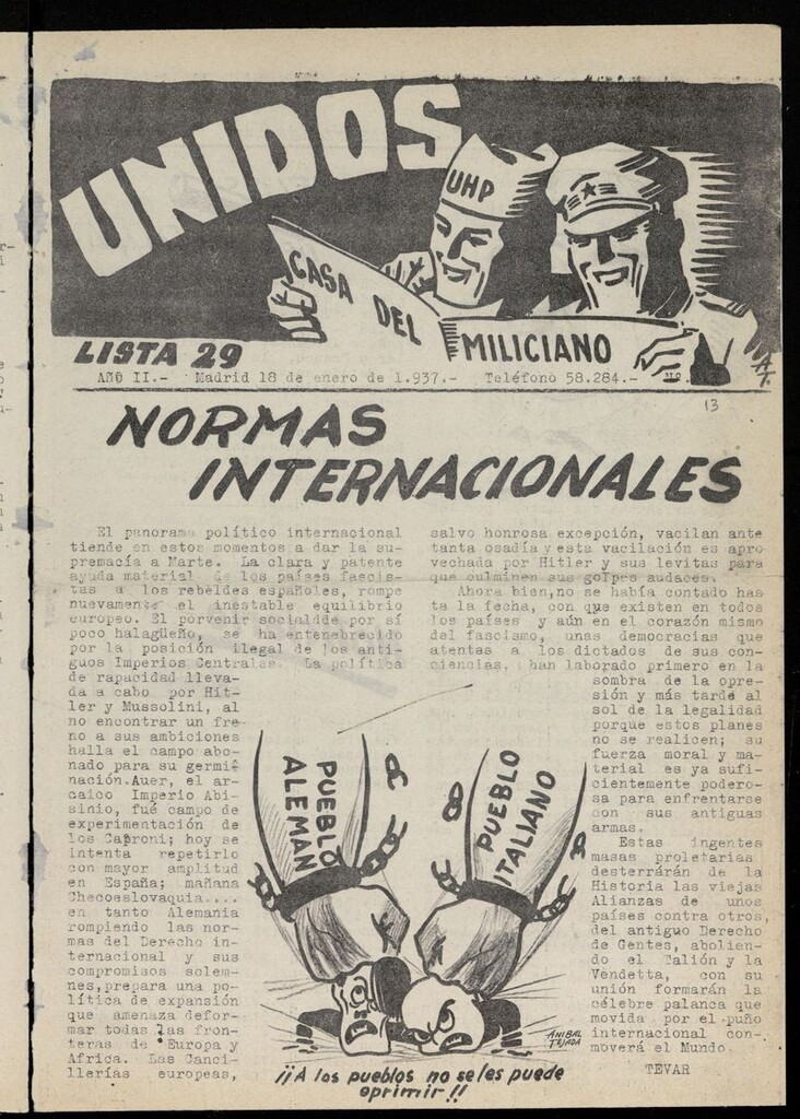Miniatura de Unidos (Madrid, 1937) del 18 de enero de 1937