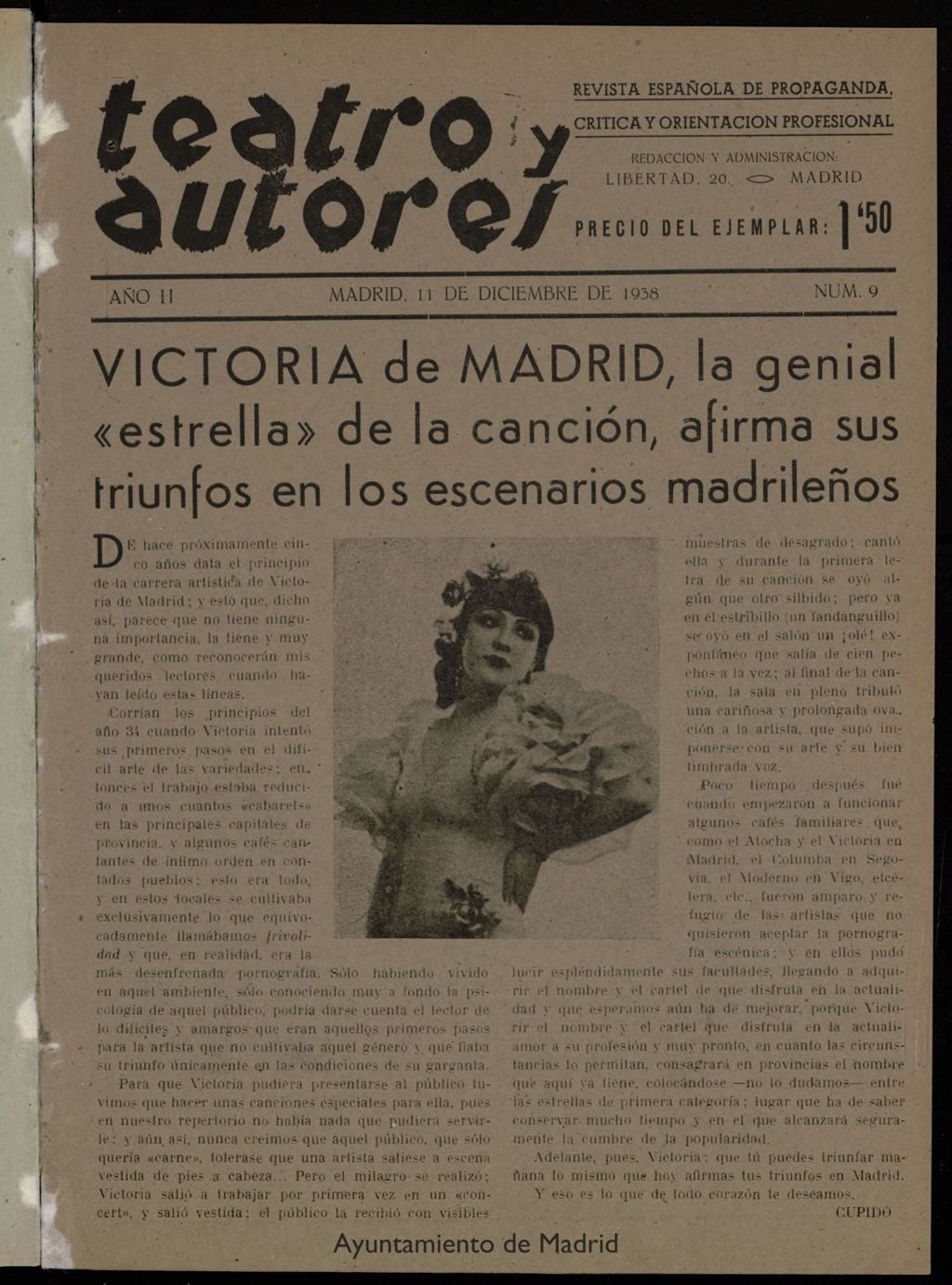 Miniatura de Teatro y Autores del 11 de diciembre de 1938