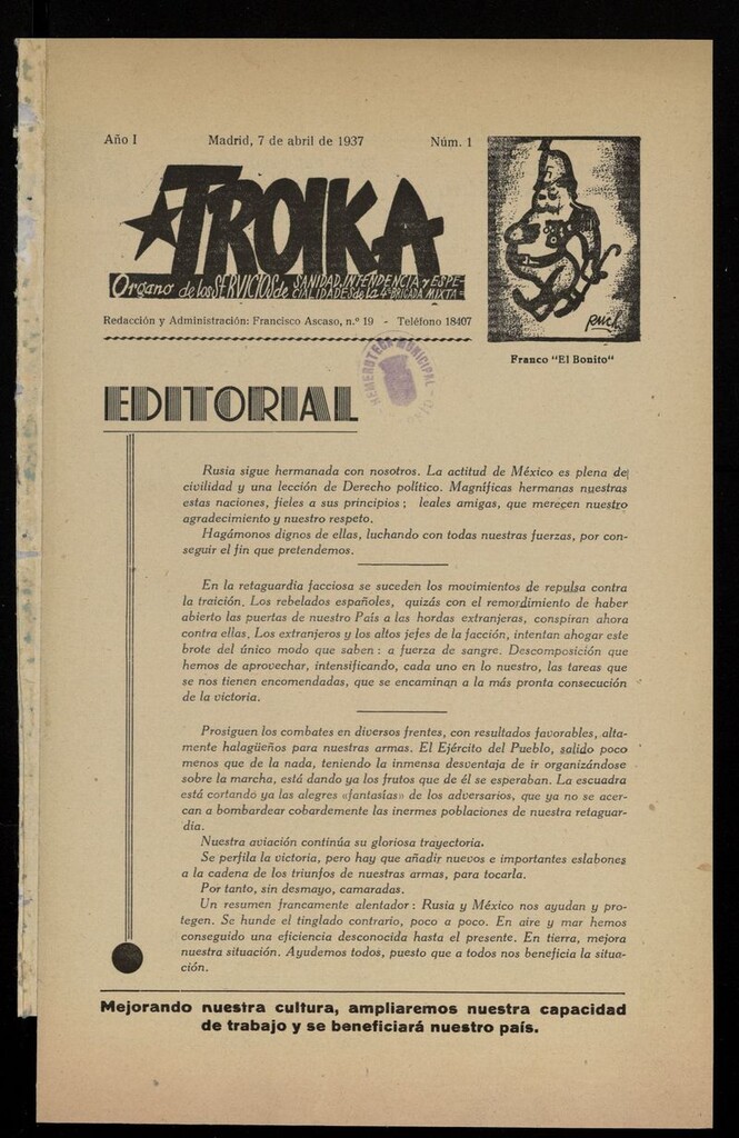 Miniatura de Troika (Madrid, 1937) del 7 de abril de 1937
