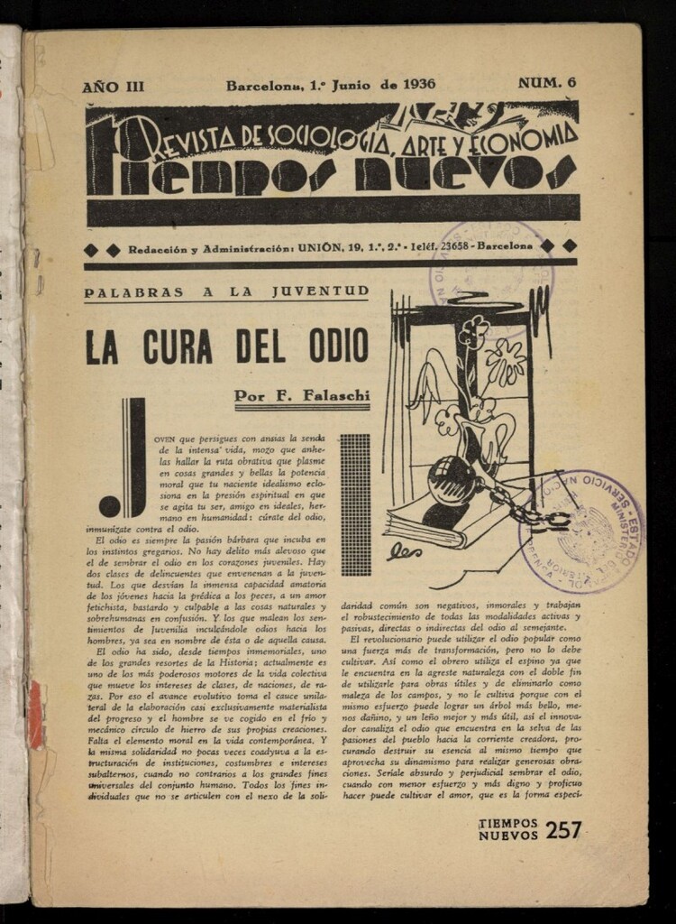 Miniatura de Tiempos Nuevos (Barcelona. 1934) del 1 de junio de 1936