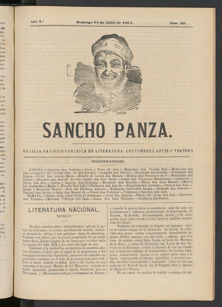 Miniatura de Sancho Panza (Cádiz) del 24 de julio de 1864