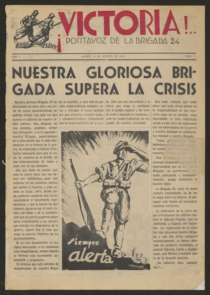 Miniatura de ¡Victoria! : órgano de la 24 Brigada Mixta del 14 de agosto de 1937