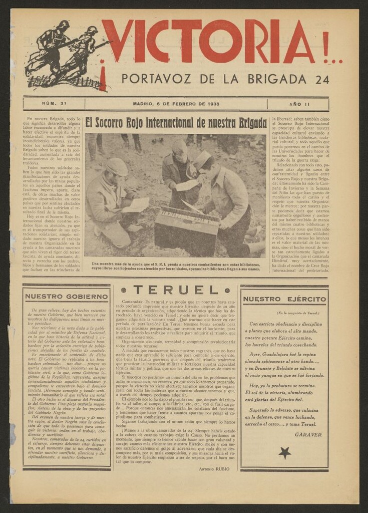 Miniatura de ¡Victoria! : órgano de la 24 Brigada Mixta del 6 de febrero de 1938
