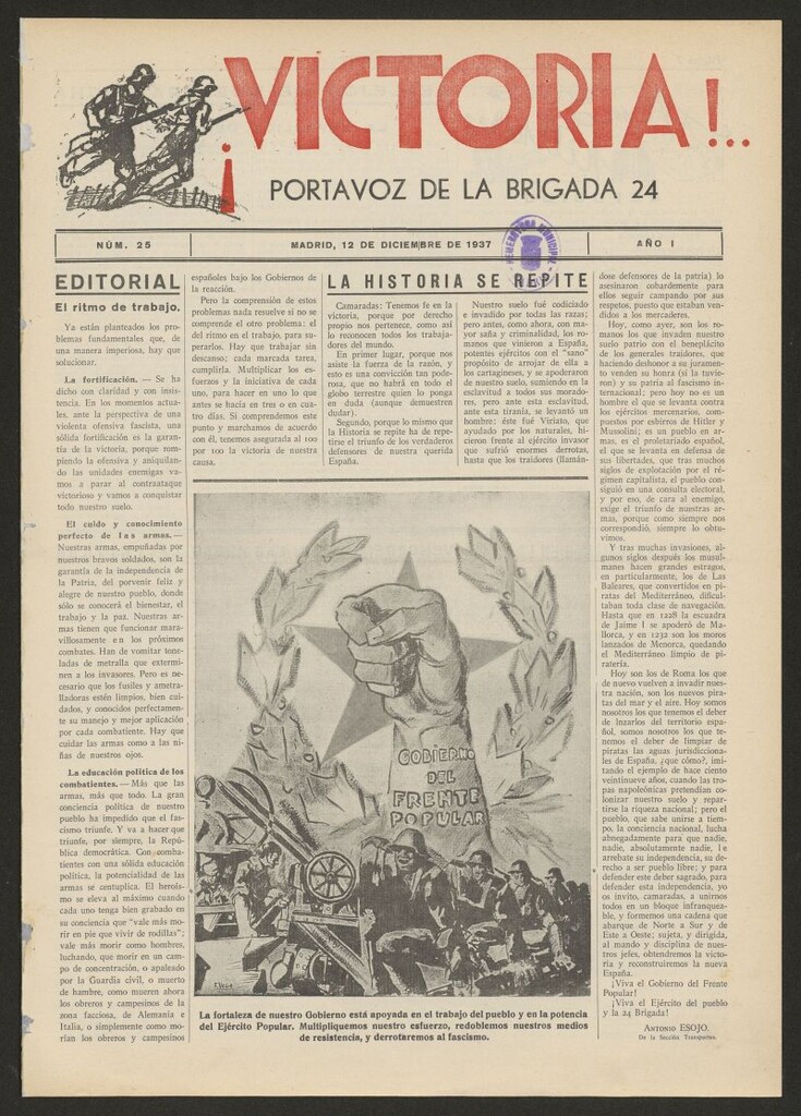 Miniatura de ¡Victoria! : órgano de la 24 Brigada Mixta del 12 de diciembre de 1937