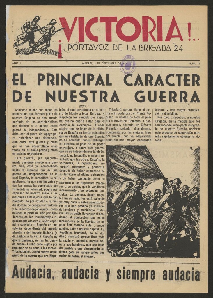 Miniatura de ¡Victoria! : órgano de la 24 Brigada Mixta del 5 de septiembre de 1937