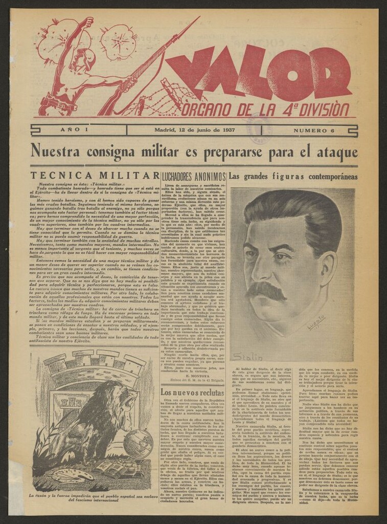 Miniatura de Valor : órgano de la 4ª División 12 de junio de 1937