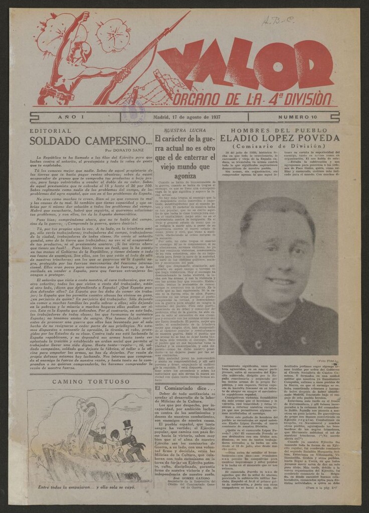 Miniatura de Valor : órgano de la 4ª División del 17 de agosto de 1937