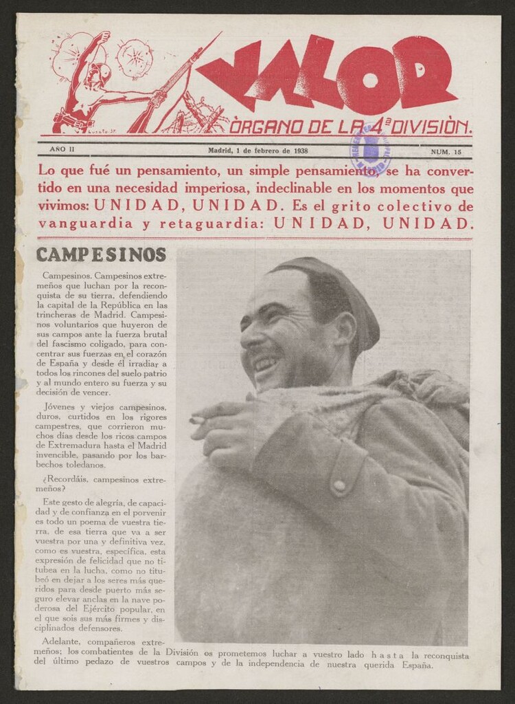 Miniatura de Valor : órgano de la 4ª División del 1 de febrero de 1938