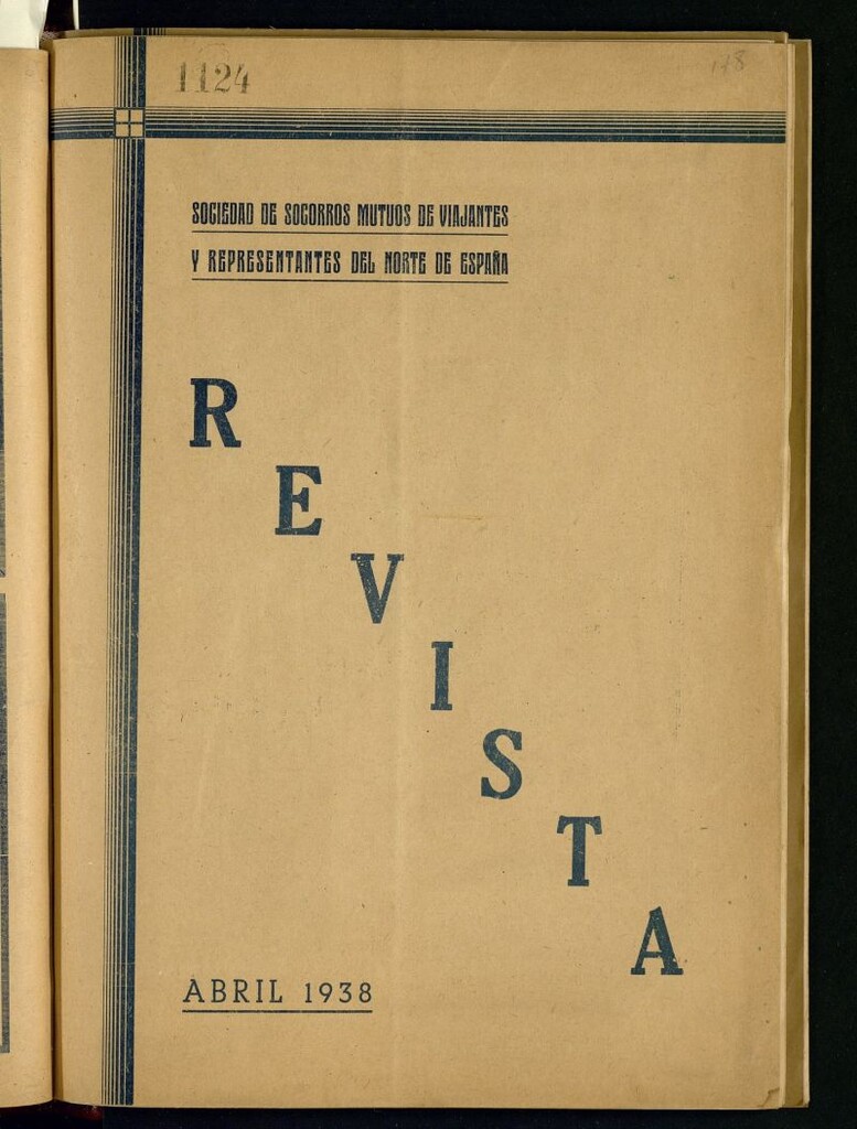 Miniatura de S.V.R.N.E. :revista de la Sociedad de Socorros Mutuos de Viajantes y Representantes del Norte de España de abril de1938