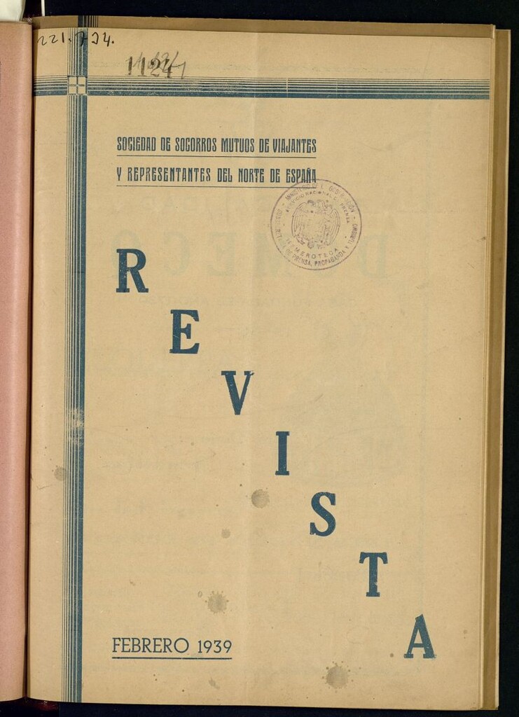 Miniatura de S.V.R.N.E. :revista de la Sociedad de Socorros Mutuos de Viajantes y Representantes del Norte de España de febrero de 1939
