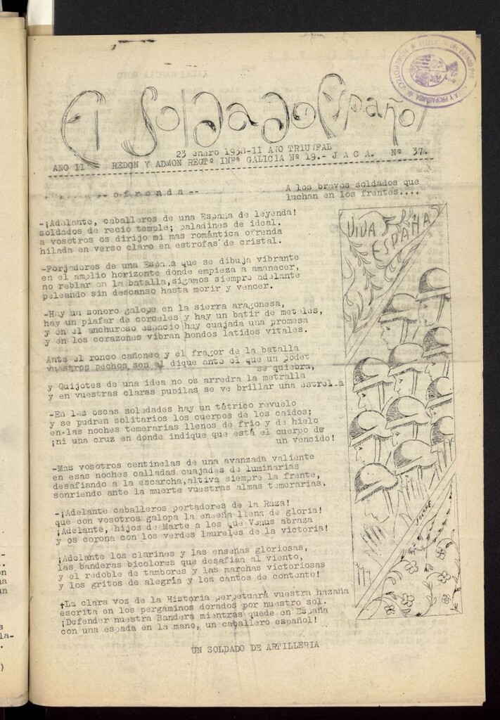 Miniatura de Soldado español del 23 de enero de 1938