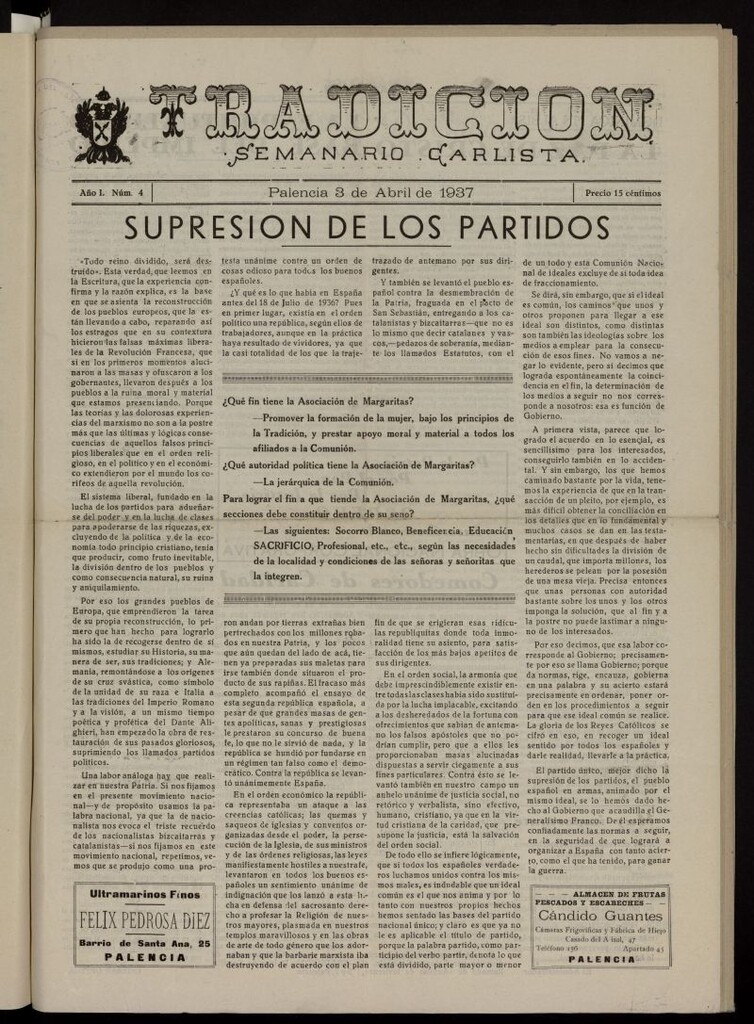 Miniatura de Tradición : semanario carlista del 3 de abril de 1937