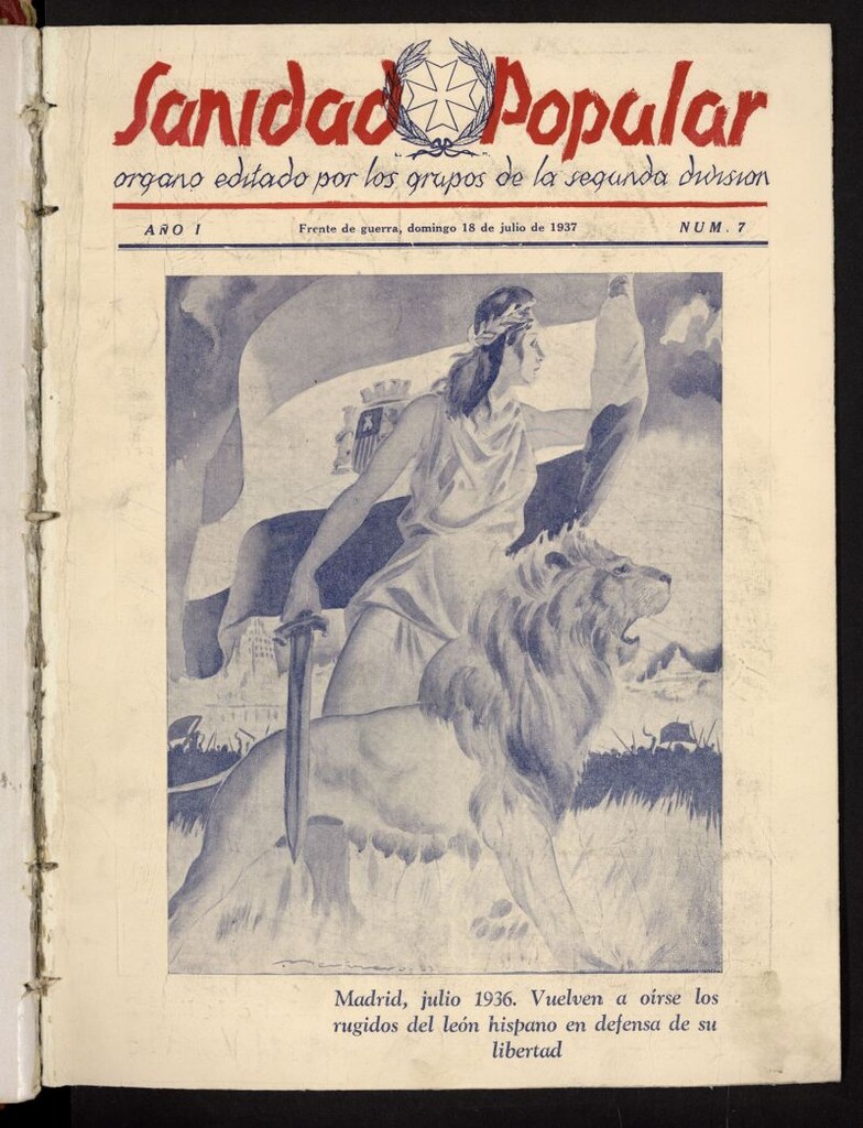 Miniatura de Sanidad popular : órgano editado por los grupos de la Segunda División del 18 de julio de 1937