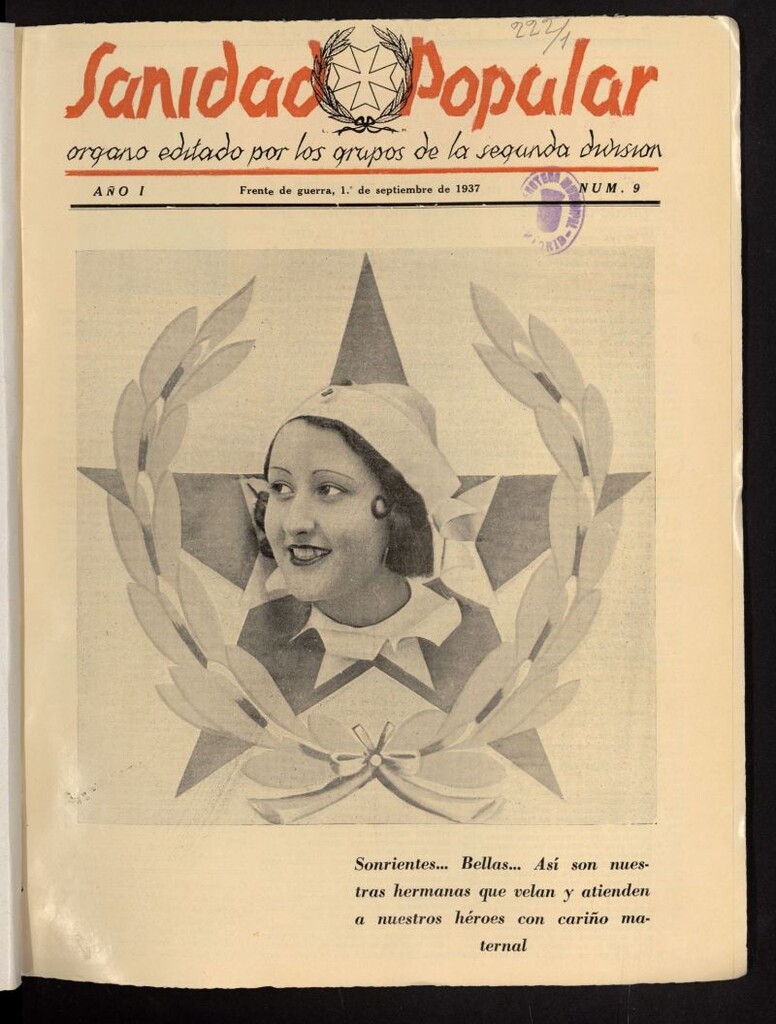 Miniatura de Sanidad popular : órgano editado por los grupos de la Segunda División del 1 de septiembre de 1937