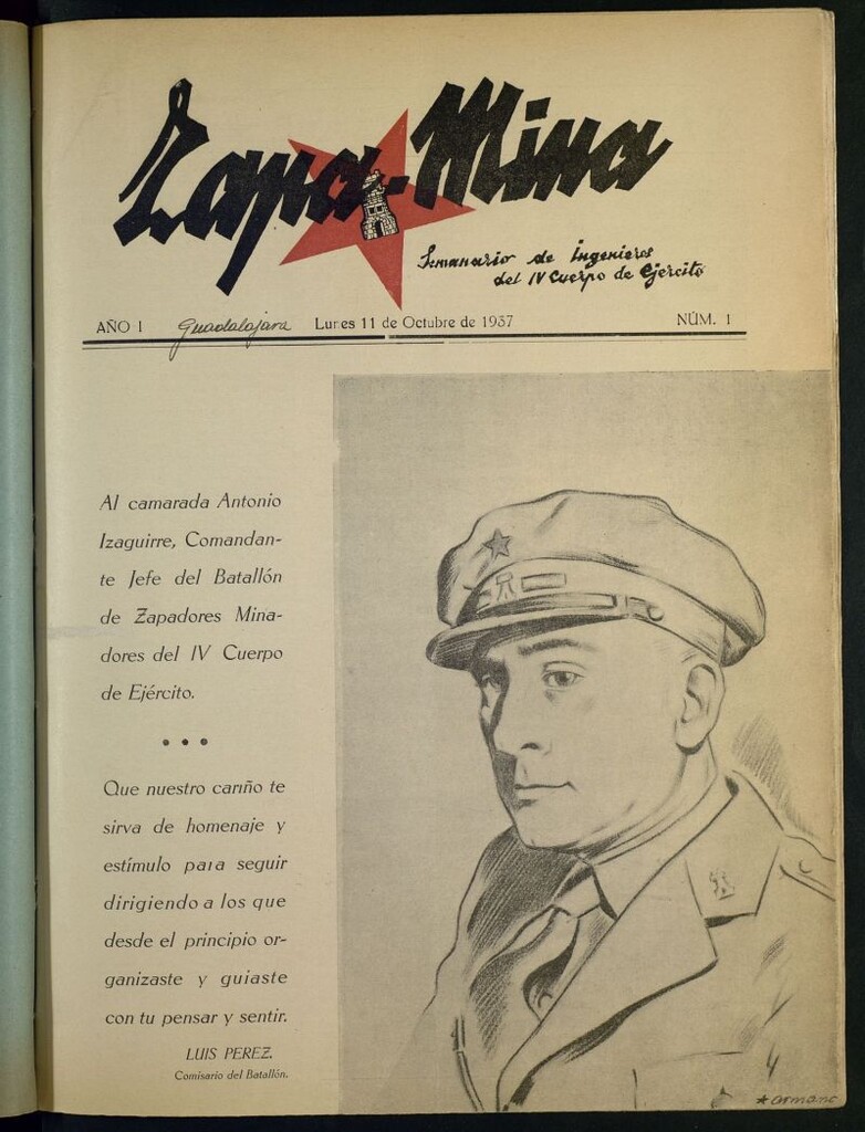 Miniatura de Zapa-Mina : Semanario de Ingenieros del IV Cuerpo de Ejército del 11 de octubre de 1937