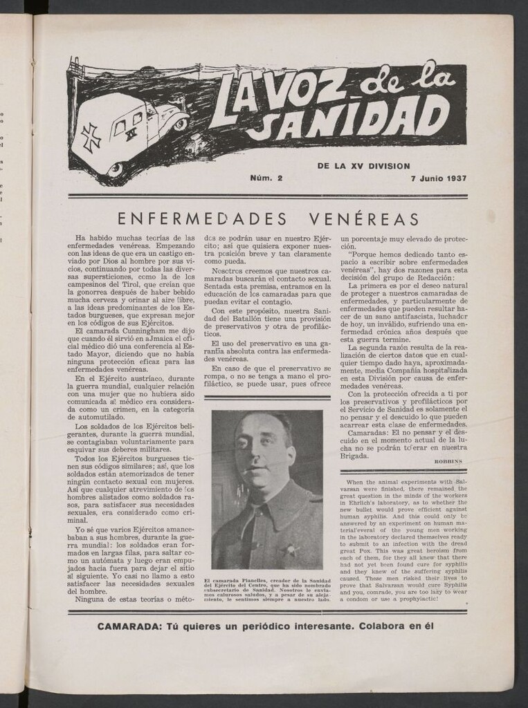 Miniatura de La Voz de la Sanidad de la XV División del 7 de junio de 1937