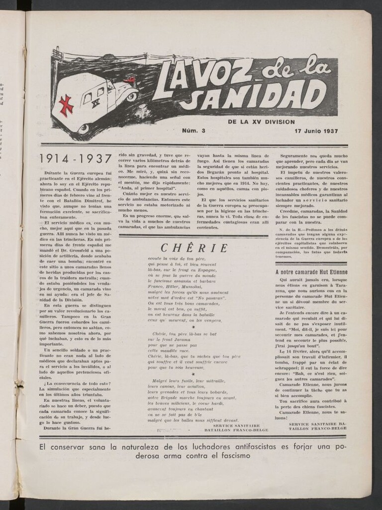 Miniatura de La Voz de la Sanidad de la XV División del 17 de junio de 1937