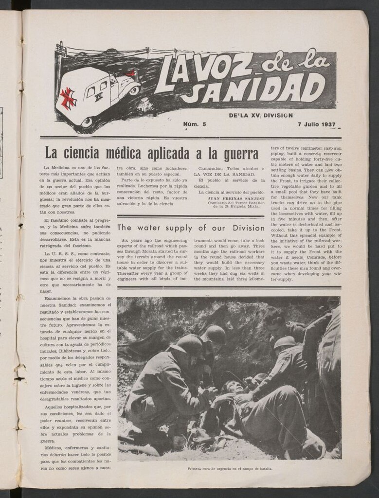 Miniatura de La Voz de la Sanidad de la XV División del 7 de julio de 1937