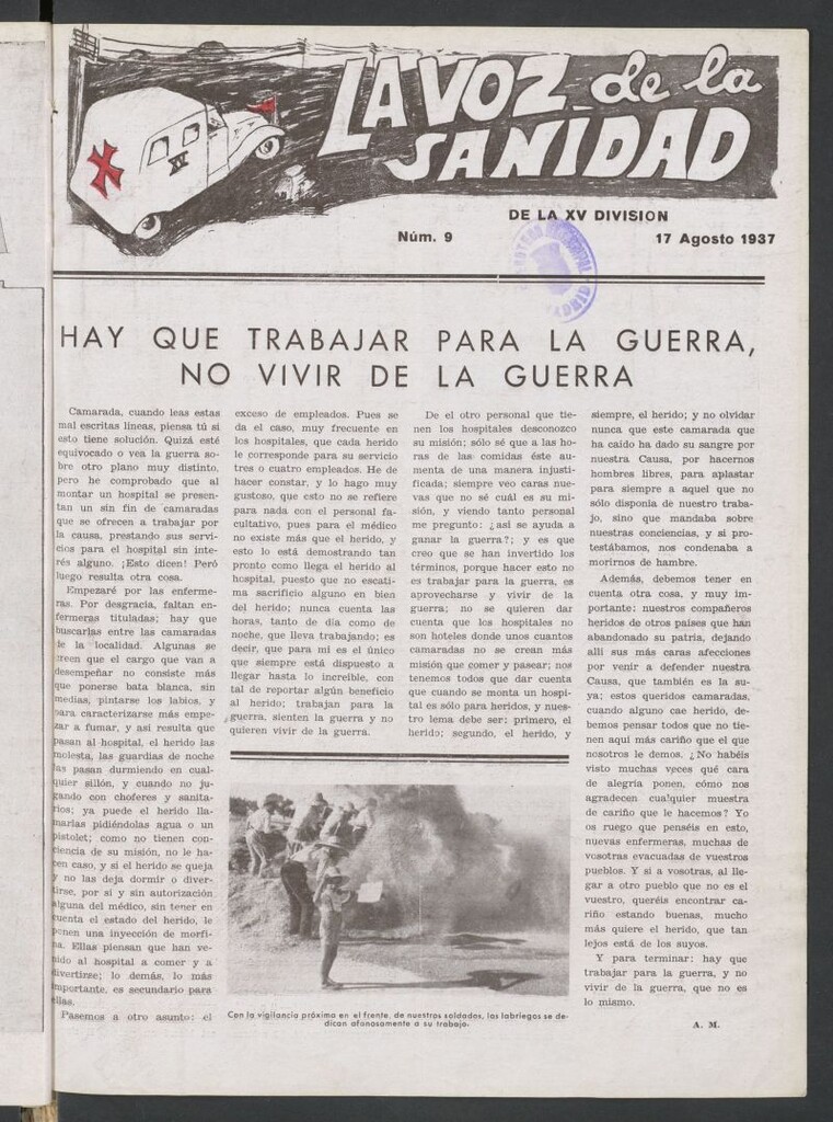 Miniatura de La Voz de la Sanidad de la XV División del 17 de agosto de 1937