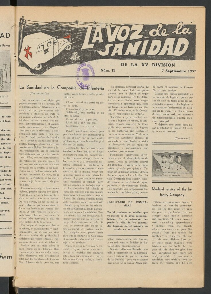 Miniatura de La Voz de la Sanidad de la XV División del 7 de septiembre de 1937