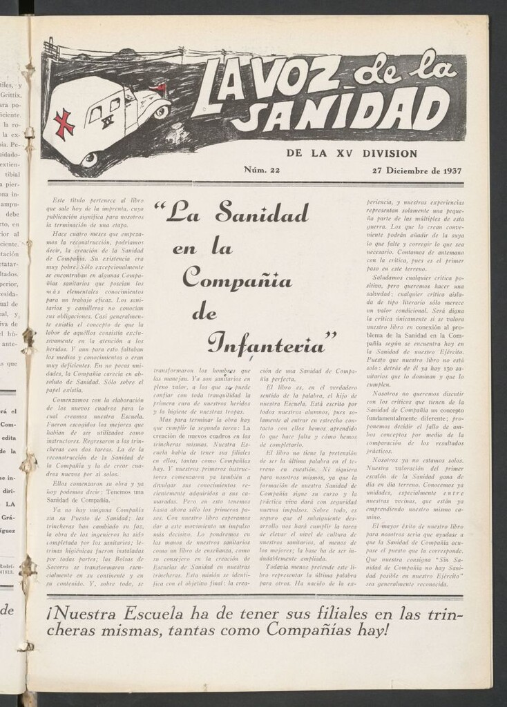 Miniatura de La Voz de la Sanidad de la XV División del 27 de diciembre de 1937