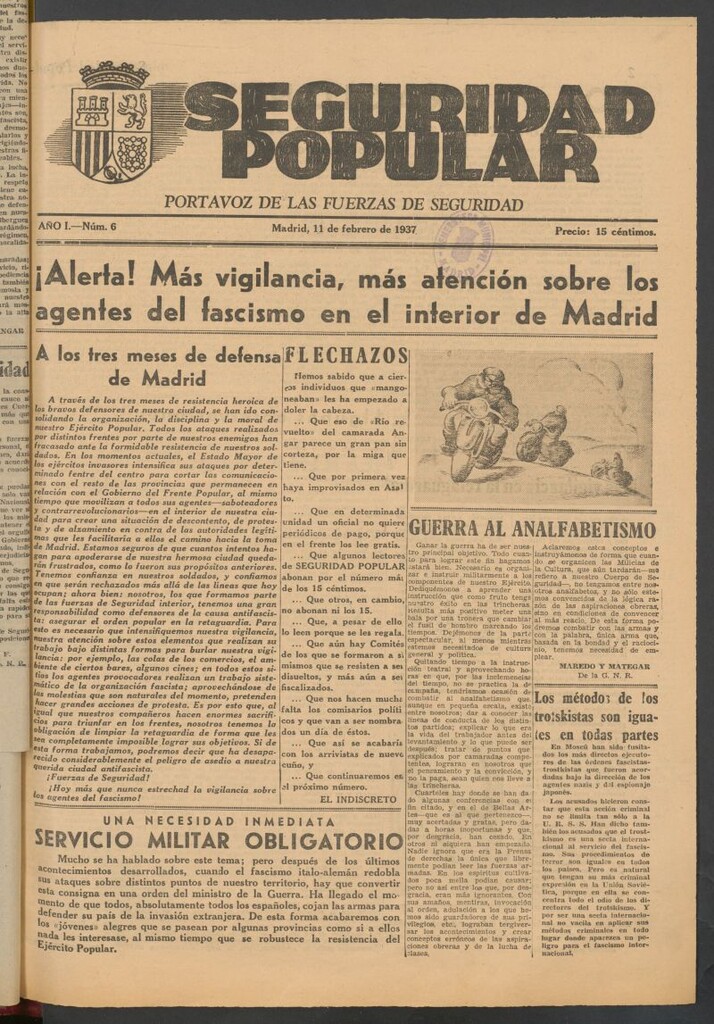 Miniatura de Seguridad popular : portavoz de las Fuerzas de Seguridad del 11 de febrero de 1937