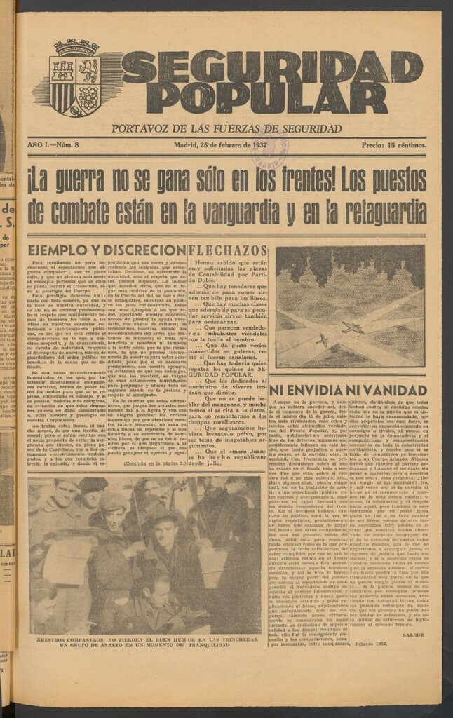 Miniatura de Seguridad popular : portavoz de las Fuerzas de Seguridad del 25 de febrero de 1937
