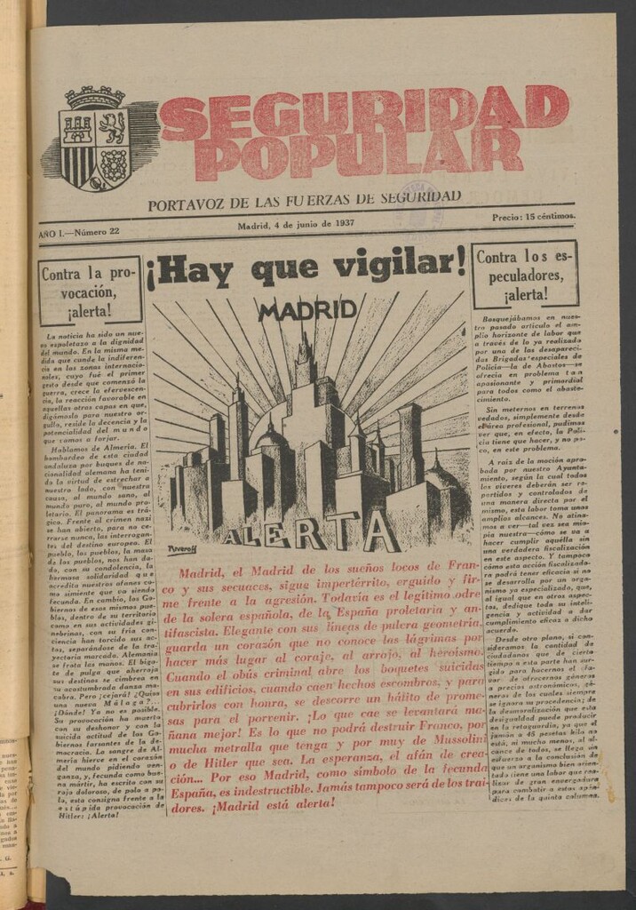 Miniatura de Seguridad popular : portavoz de las Fuerzas de Seguridad del 4 de junio de 1937