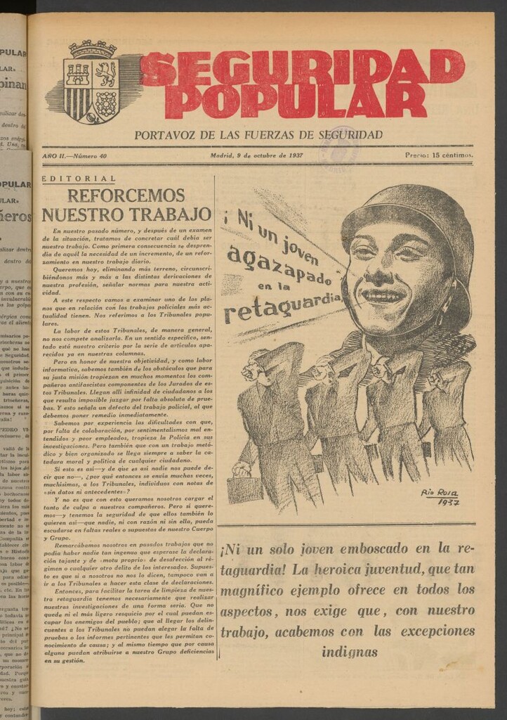Miniatura de Seguridad popular : portavoz de las Fuerzas de Seguridad del 9 de octubre de 1937