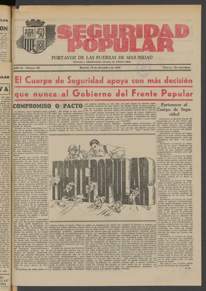 Miniatura de Seguridad popular : portavoz de las Fuerzas de Seguridad del 19 de diciembre de 1937