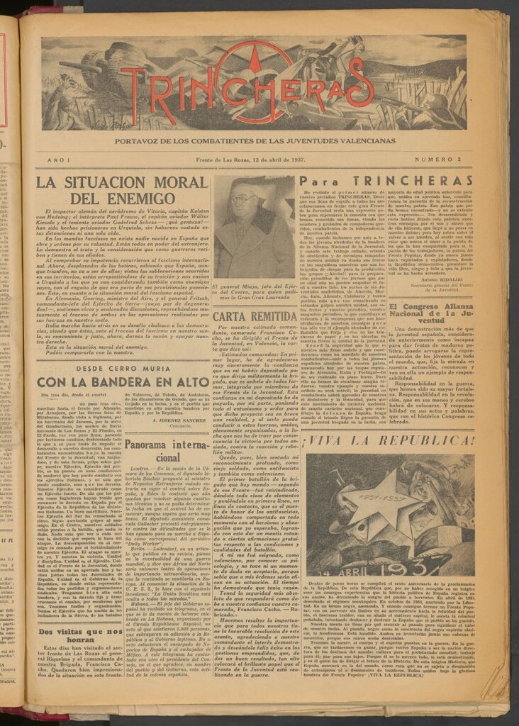 Miniatura de Trincheras : portavoz del 1er batallón de la 31 brigada Mixta del 12 de abril de 1937