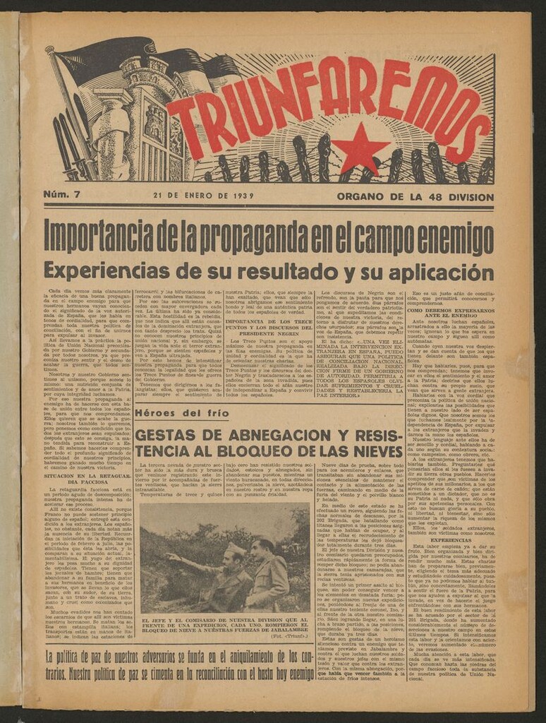 Miniatura de Triunfaremos : portavoz de la 48 división del 21 de enero de 1939
