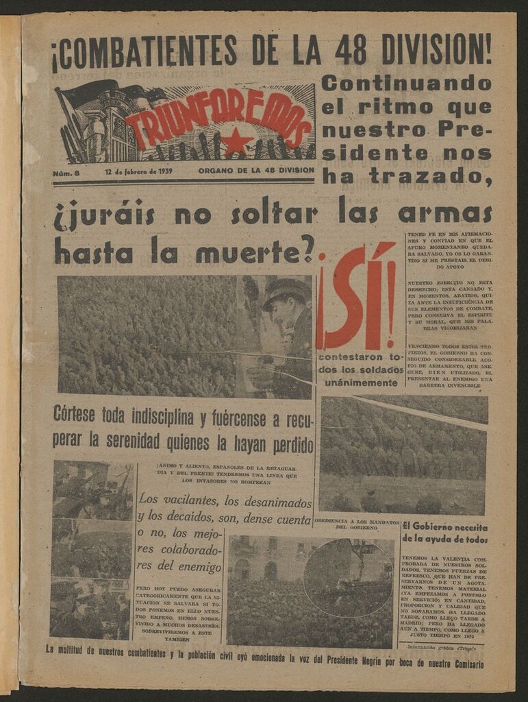 Miniatura de Triunfaremos : portavoz de la 48 división del 12 de febrero de 1939