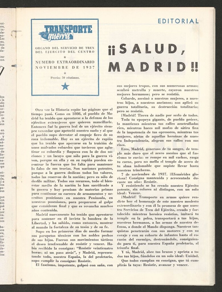 Miniatura de Transporte en guerra: órgano del servicio de tren del ejército de noviembre de 1937. Número extraordinario