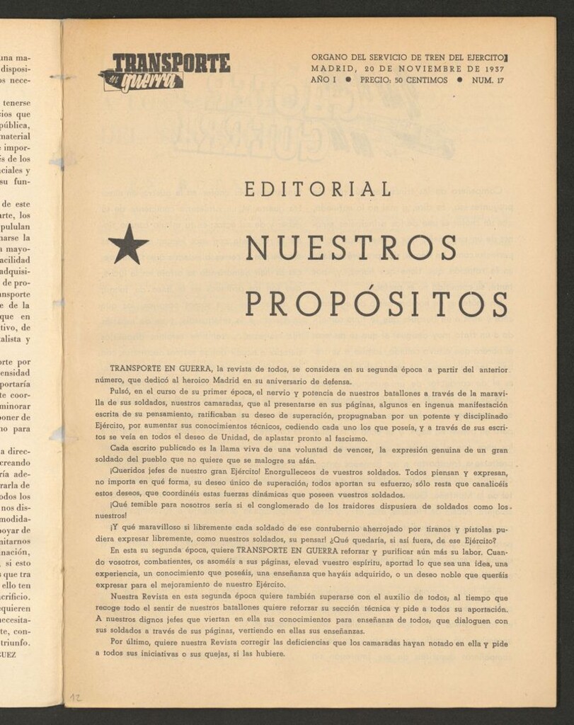 Miniatura de Transporte en guerra: órgano del servicio de tren del ejército del 20 de noviembre de 1937