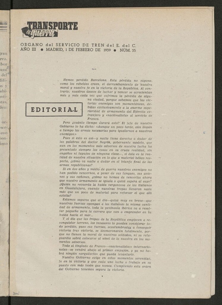 Miniatura de Transporte en guerra: órgano del servicio de tren del ejército del 1 de febrero de 1939