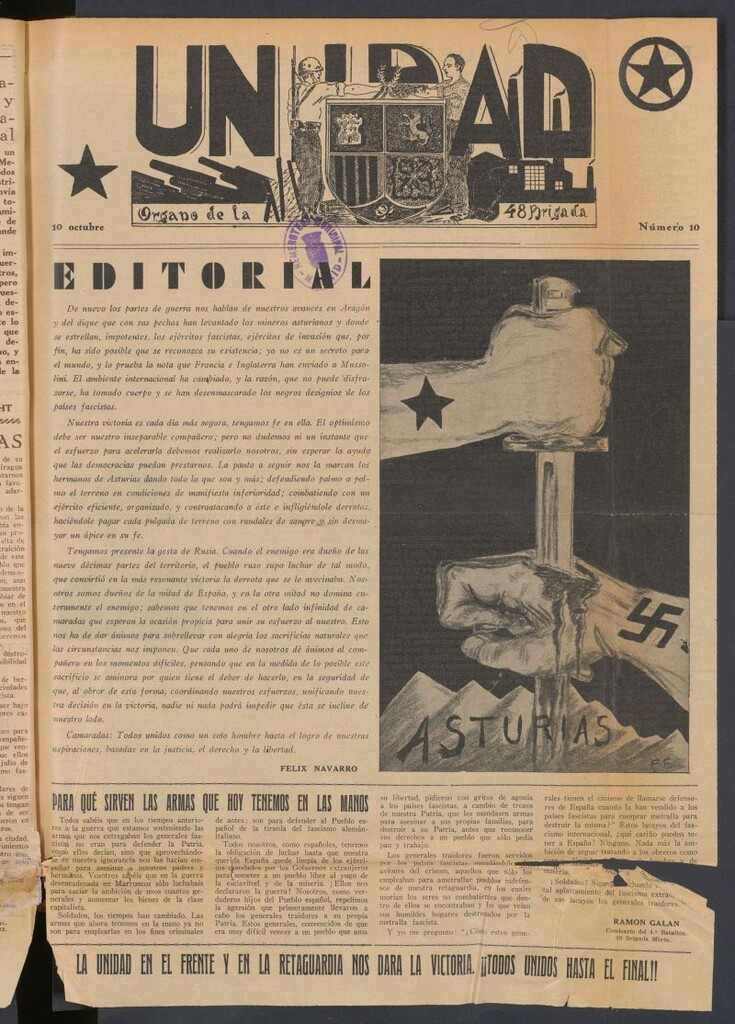 Miniatura de Unidad : órgano de la 48 Brigada del 10 de octubre de 1937