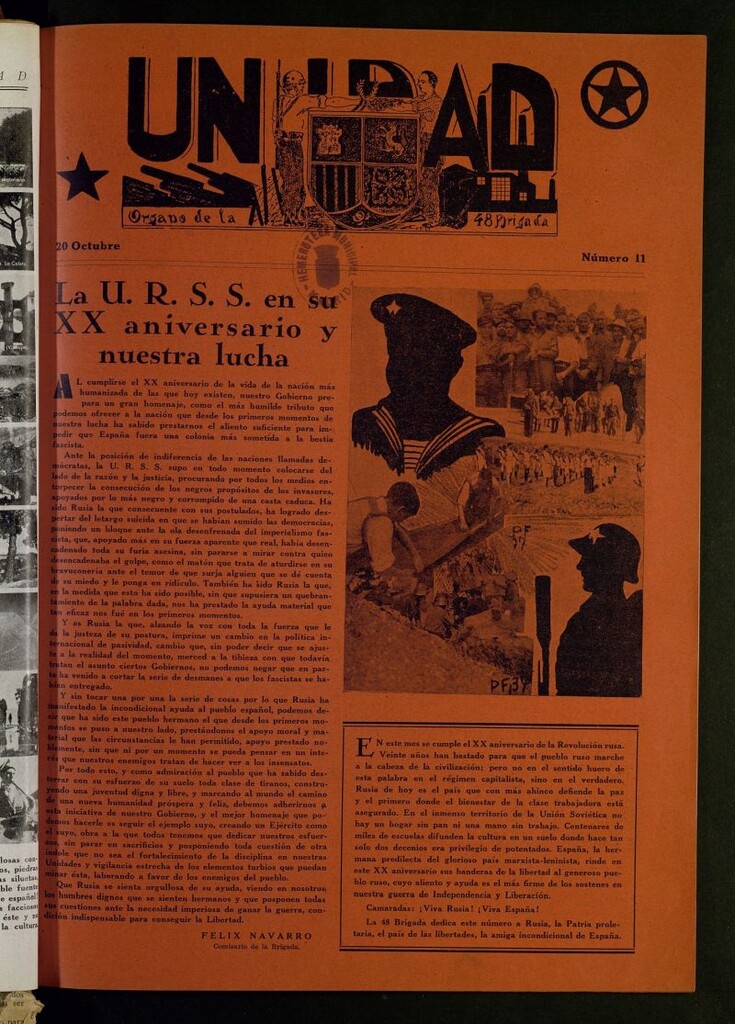 Miniatura de Unidad : órgano de la 48 Brigada del 20 de octubre de 1937