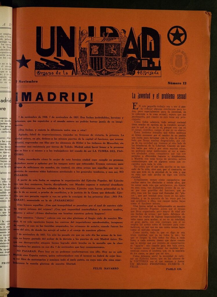 Miniatura de Unidad : órgano de la 48 Brigada del 7 de noviembre de 1937