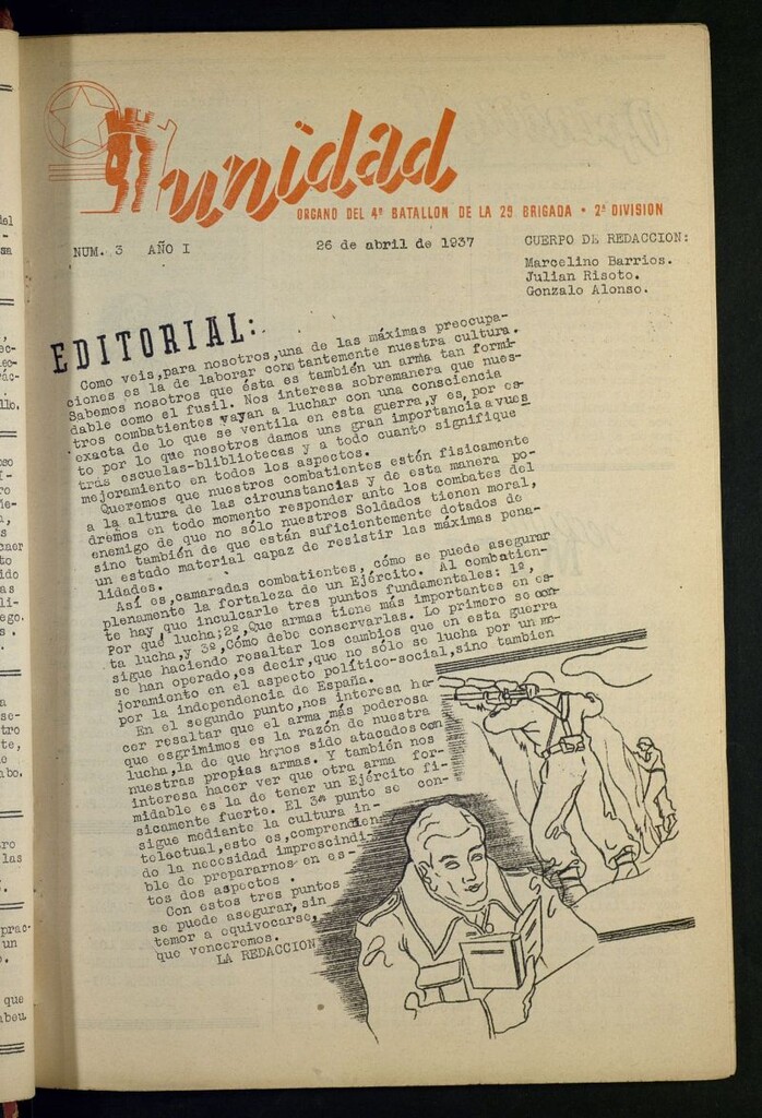 Miniatura de Unidad : órgano del 4º Batallón de la 29 Brigada, 2ª División del 26 de abril de 1937