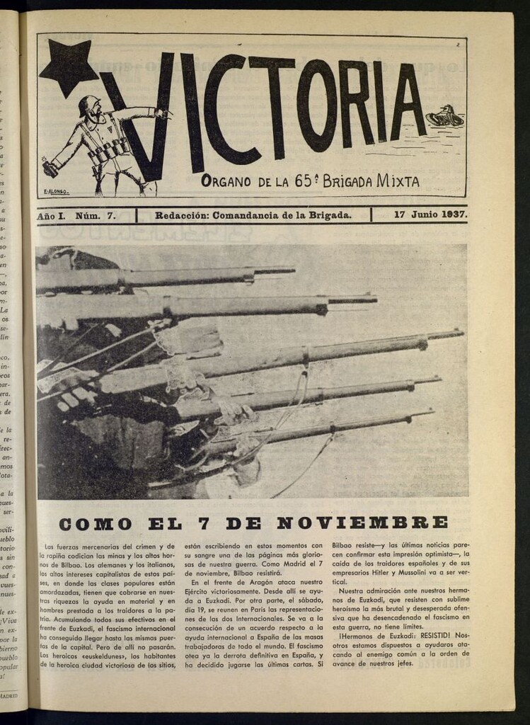 Miniatura de Victoria : órgano de la 65ª Brigada Mixta del 17 de junio de 1937