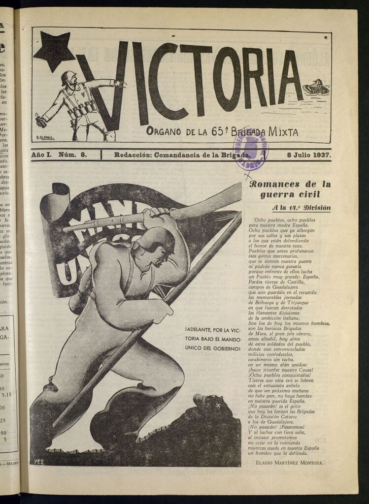 Miniatura de Victoria : órgano de la 65ª Brigada Mixta del 8 de julio de 1937