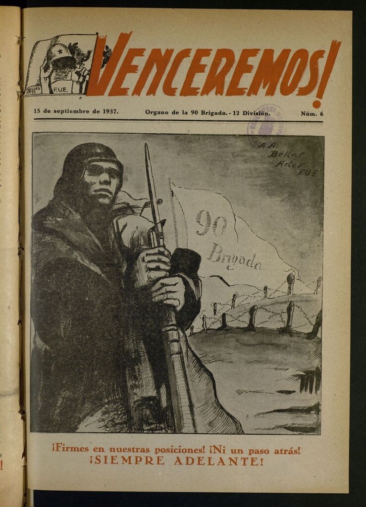 Miniatura de ¡Venceremos! : órgano de la 90 Brigada, 12 División del 15 de septiembre de 1937