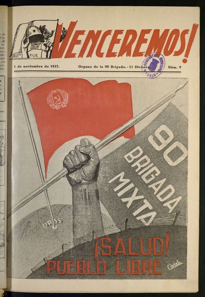 Miniatura de ¡Venceremos! : órgano de la 90 Brigada, 12 División del 1 de noviembre de 1937
