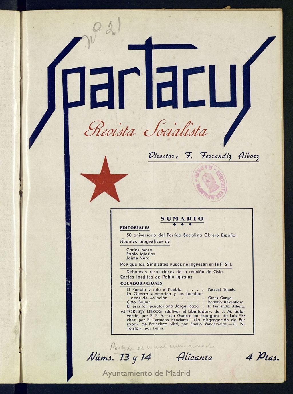 Miniatura de Spartacus : revista de afirmaciones de julio y agosto de 1938