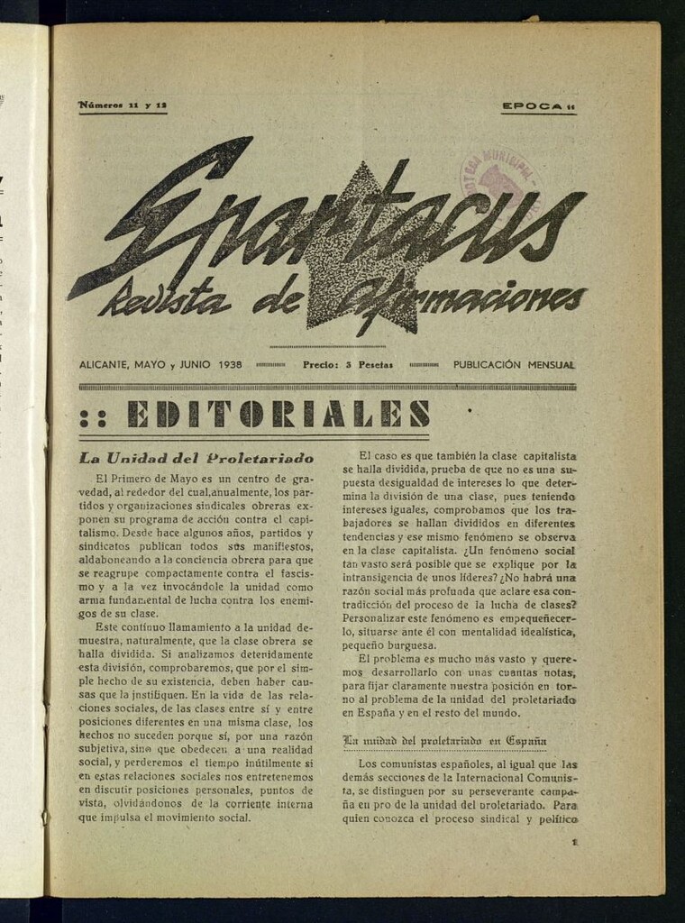 Miniatura de Spartacus : revista de afirmaciones de mayo y junio de 1938