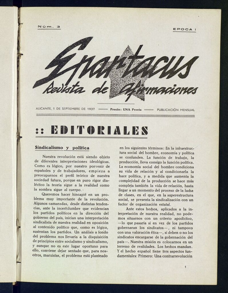 Miniatura de Spartacus : revista de afirmaciones del 1 de septiembre de 1937