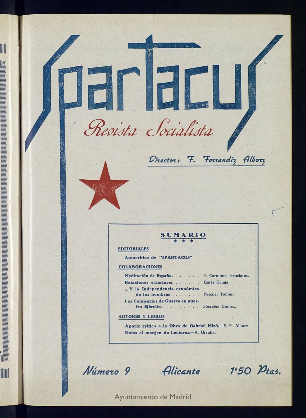 Miniatura de Spartacus : revista de afirmaciones de marzo de 1938