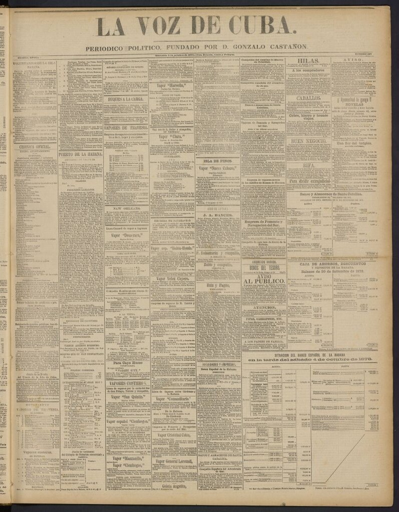 Miniatura de La Voz de Cuba: diario conservador del 8 de octubre de 1873, nº 237