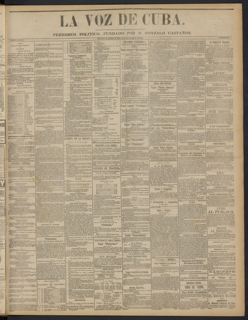 Miniatura de La Voz de Cuba: diario conservador del 14 de octubre de 1873, nº 242
